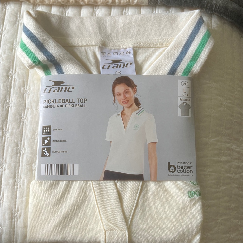 Crane Women's Cream Pickleball Button Down Shirt